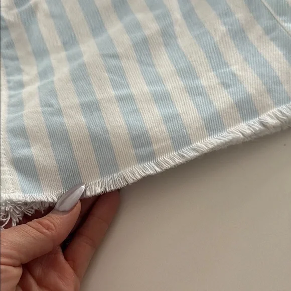 Pacsun Striped Blue and White Denim Mini Skirt - Picture 4 of 11